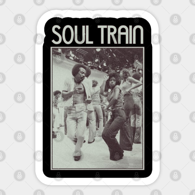 soul train party classic tee 70s Sticker by Deconstructing Comics